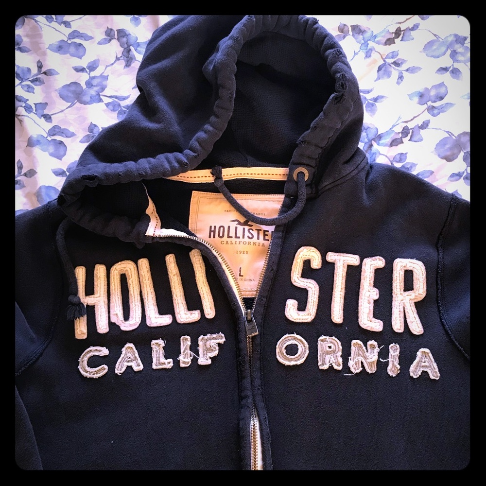 Hollister Full-Zip Hoodie | Size - L | Color- Navy